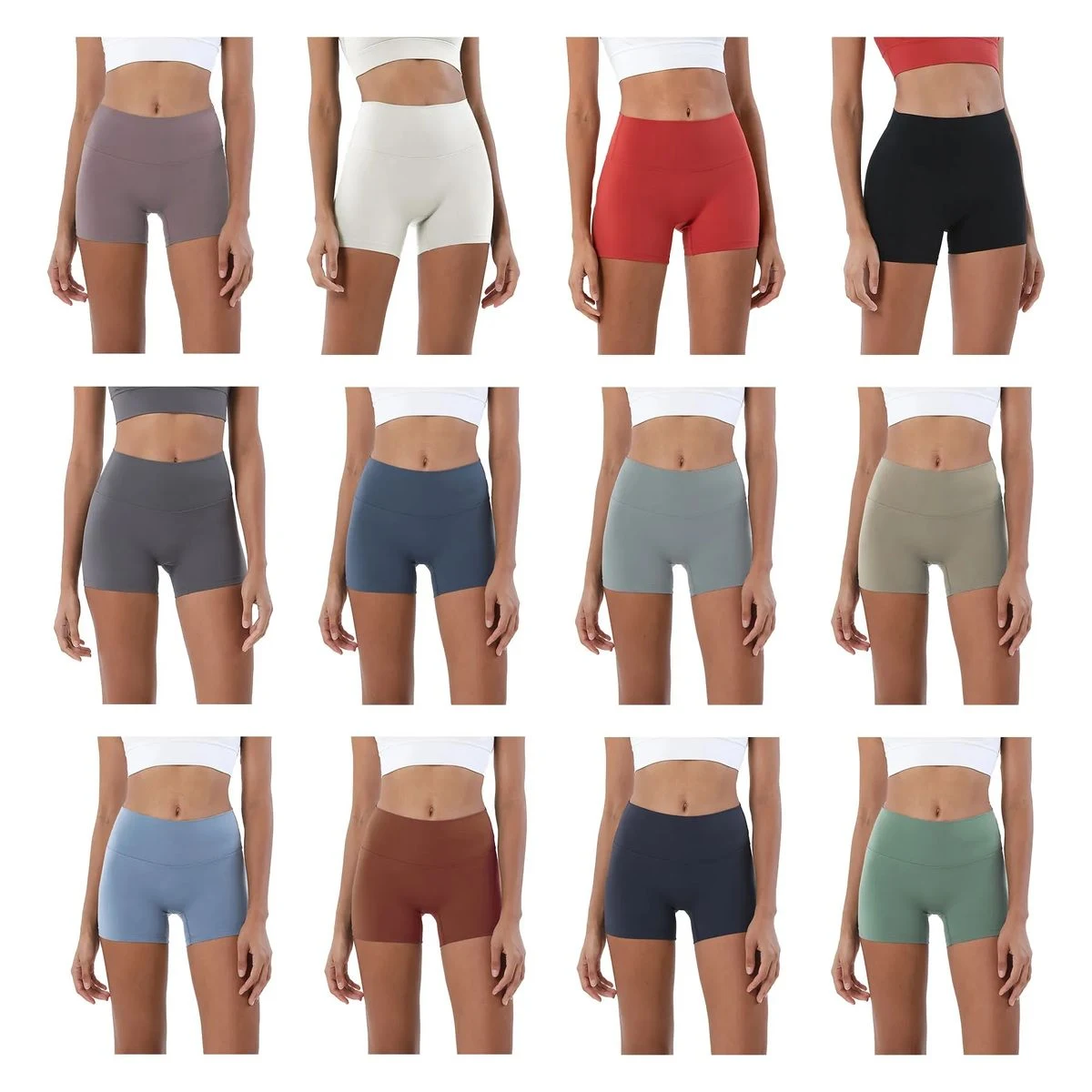 Women's High-Waisted Yoga Exercise Shorts 1