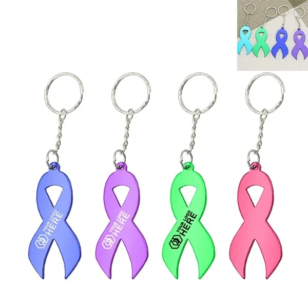 Aluminue Awareness Ribbon Keychain 1