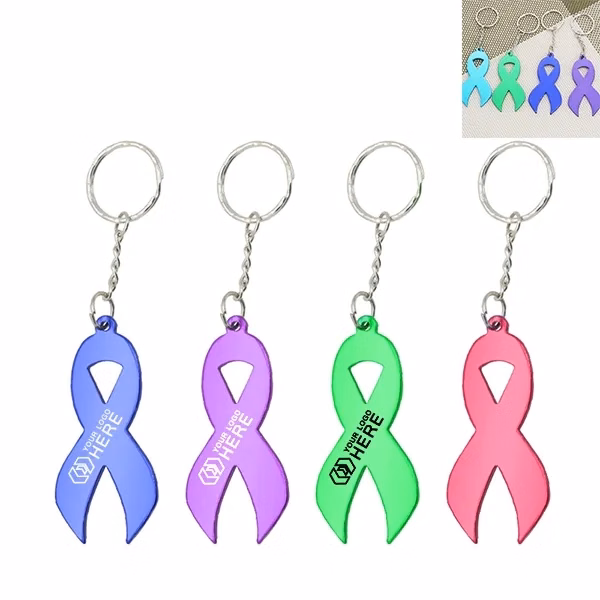 Aluminue Awareness Ribbon Keychain