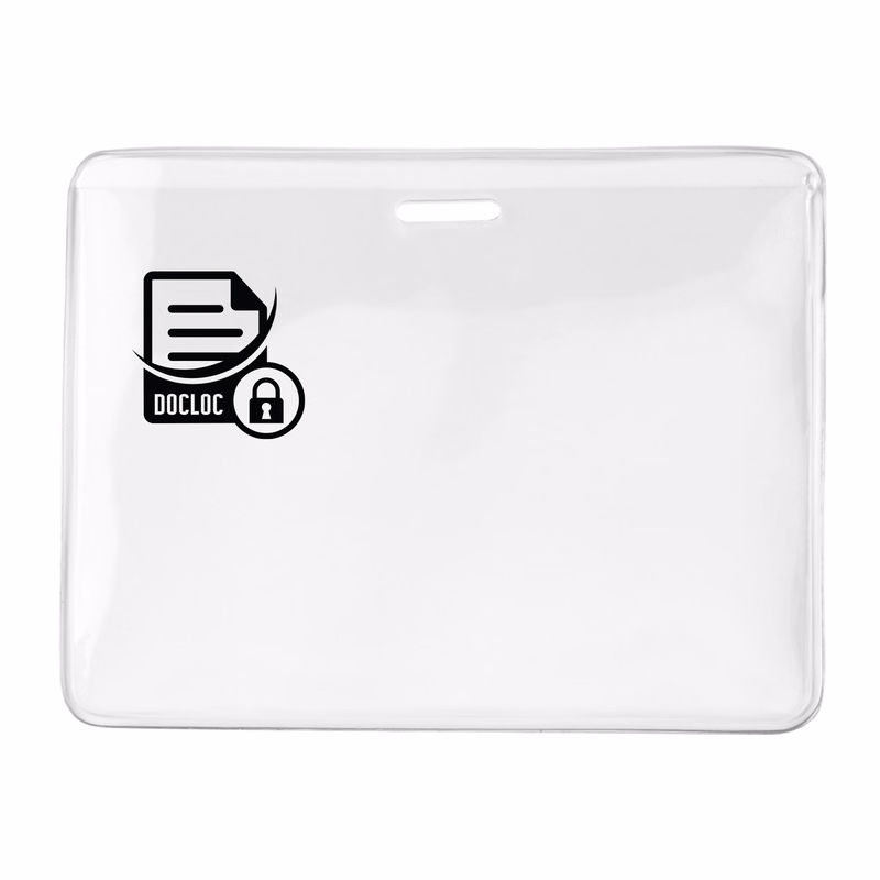 4.00" W x 3.08" H - Horizontal Clear Vinyl Badge Holder (1 Color Imprint)
