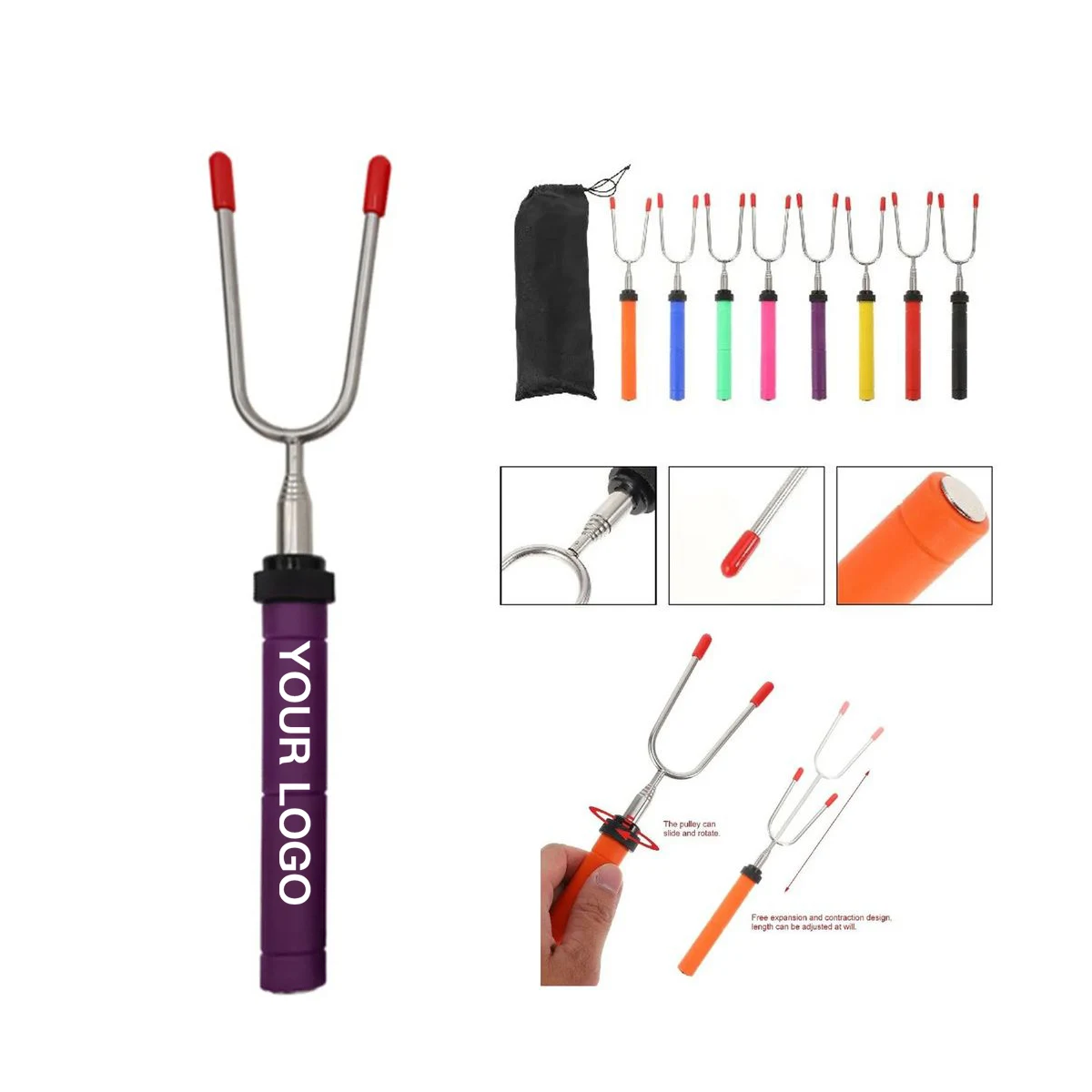Portable BBQ Skewer with Plastic Handle 1