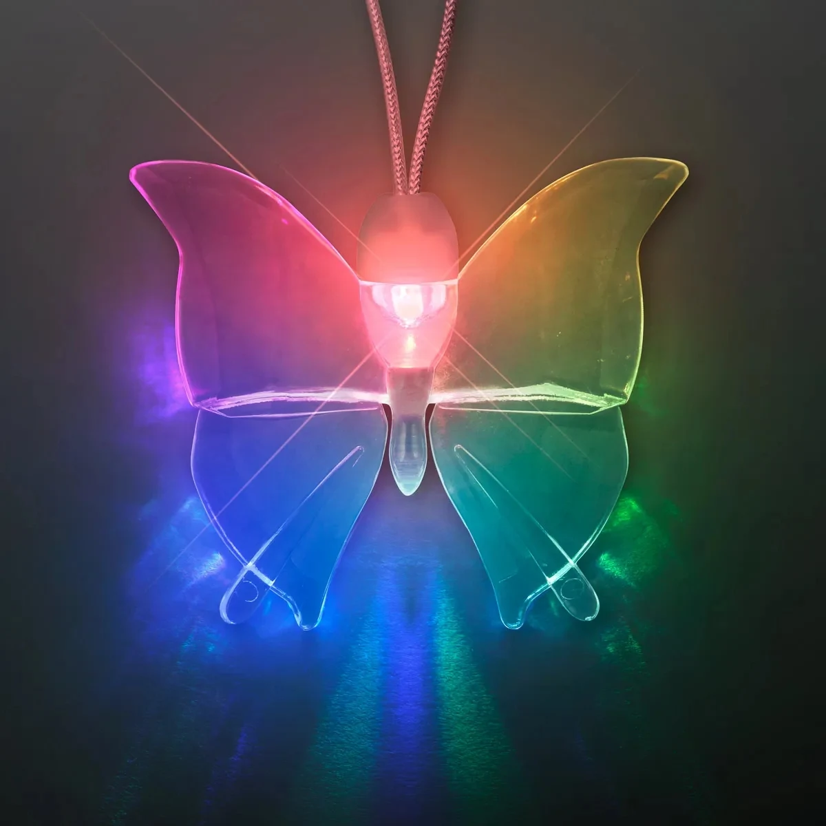 Acrylic Butterfly Light Up Necklace 1