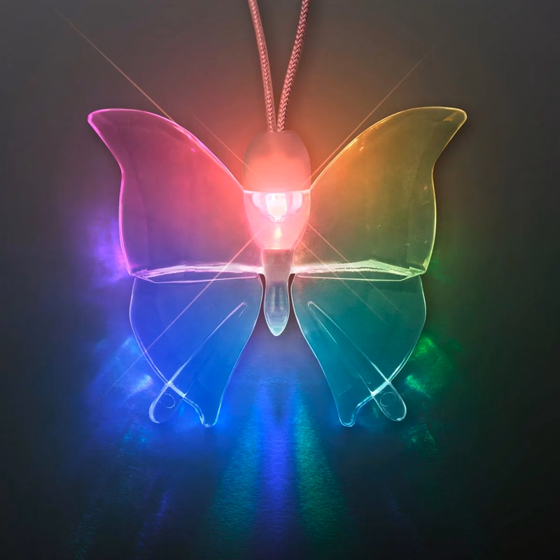 Acrylic Butterfly Light Up Necklace