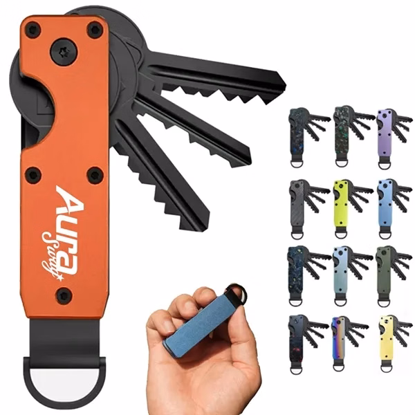 Custom Compact Folding Keychain Organizer — Professional Travel & Daily Carry