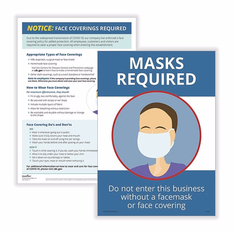 Face Coverings/Masks Required - Poster Set