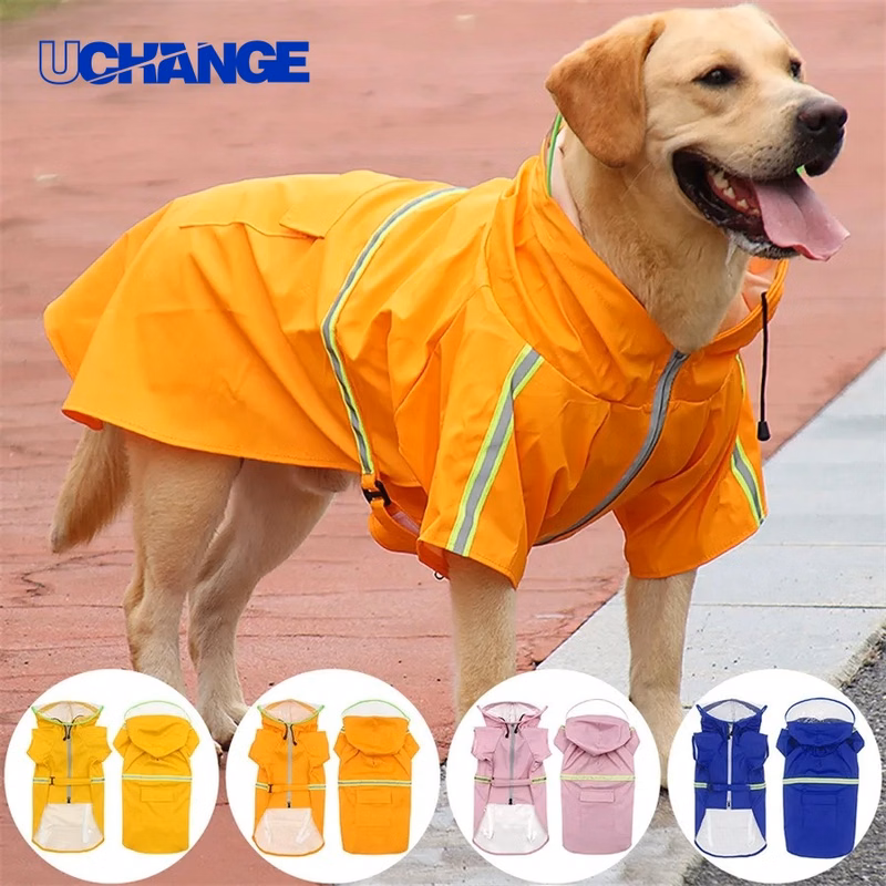 Reflective Dog Raincoat Waterproof Outerwear for Large Dogs