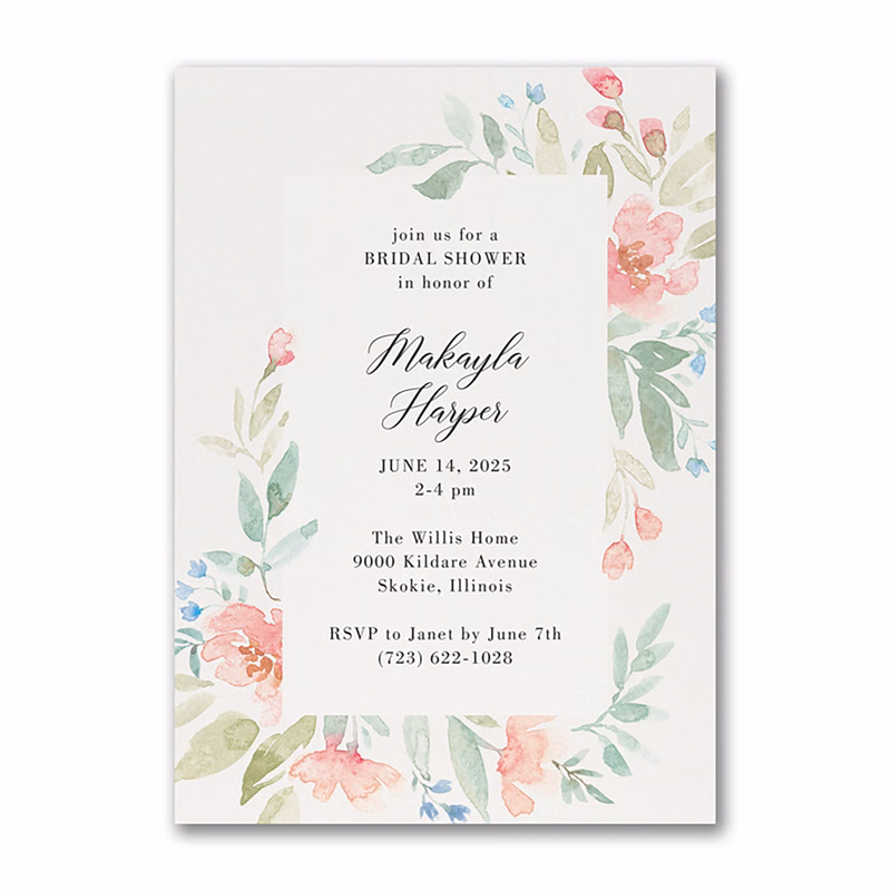 Flourishing Watercolor Event Invitation