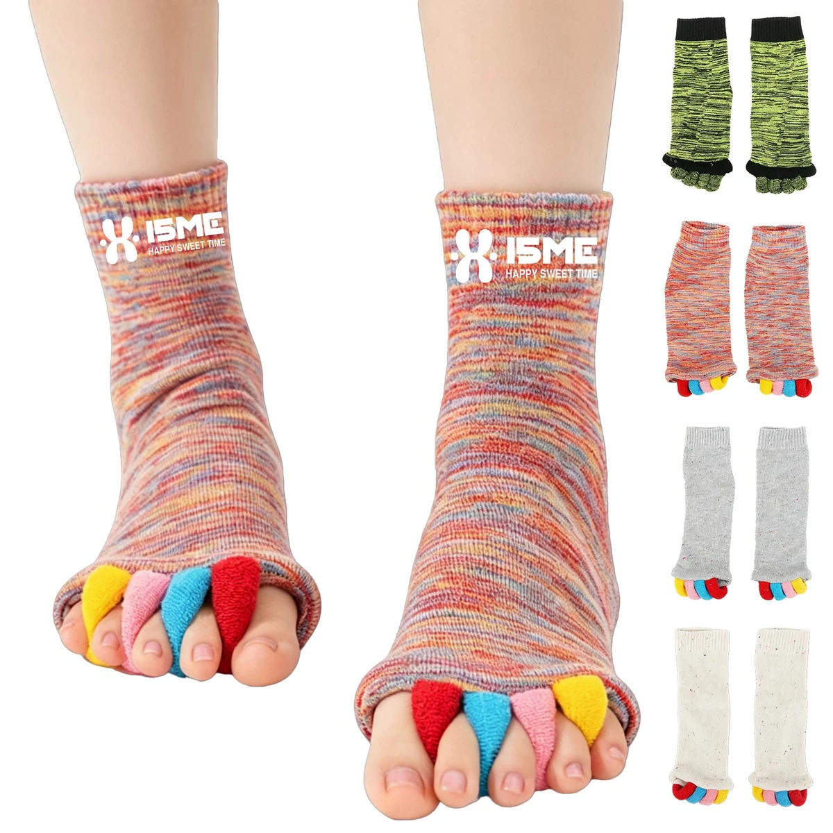 Crew Length Five-Toe Socks 1