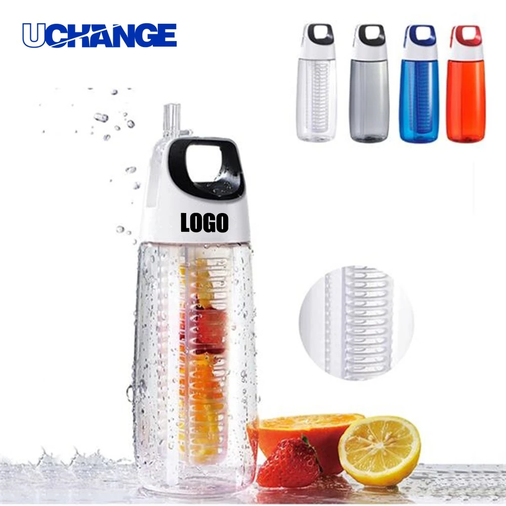 Fruit Water Bottle with Straw 1