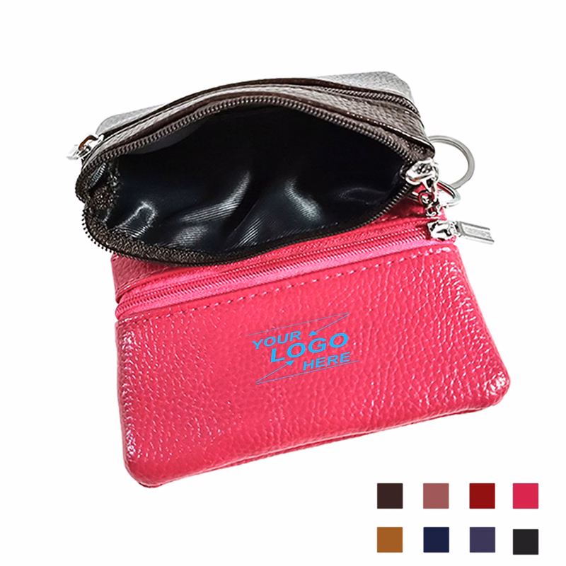 PU Leather Coin Purse w/Key Ring