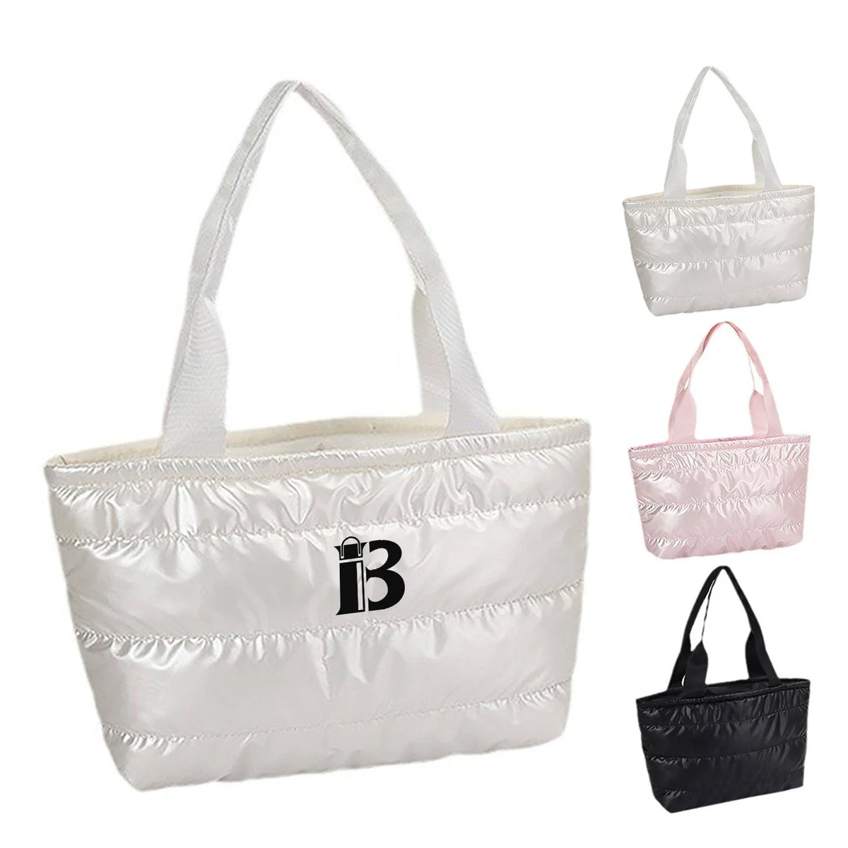 custom puffer tote bag, custom tote bag with logo imprint 1