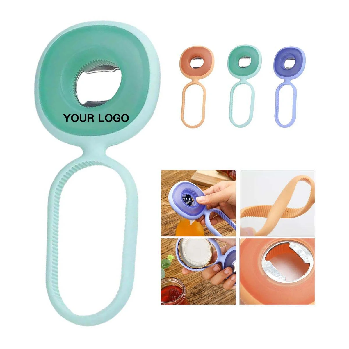 Three in One Bottle Opener with Silicone Grip 1