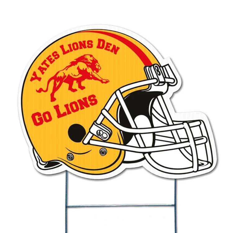 Football Helmet Yard Sign, Screen Printed 1