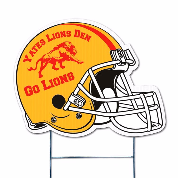 Football Helmet Yard Sign, Screen Printed