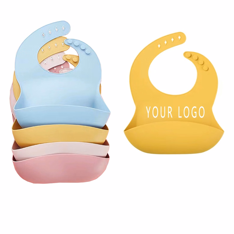 Silicone baby bibs MOQ 100pcs