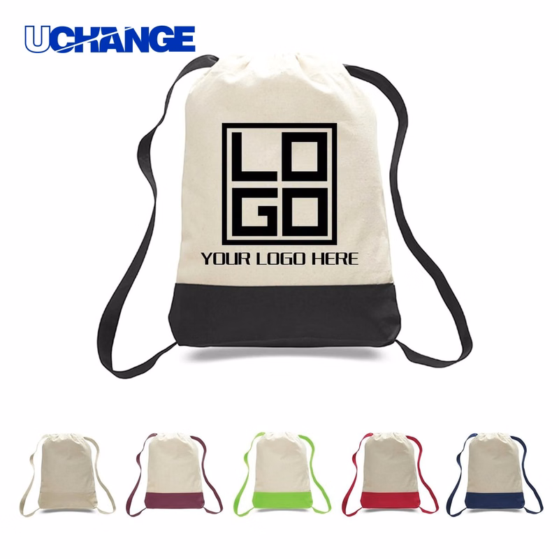 Cotton Canvas Waterproof Drawstring Backpack