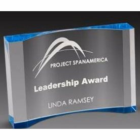 3-1/2" x 5" Blue Acrylic Crescent Award