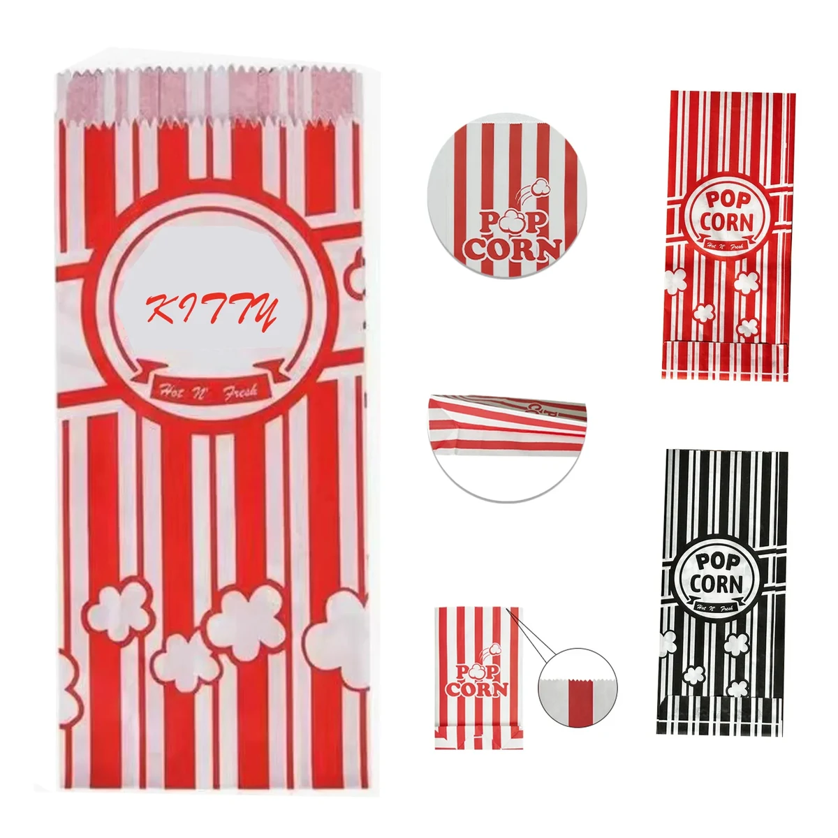 Custom Disposable Popcorn Greaseproof Paper Bags 1