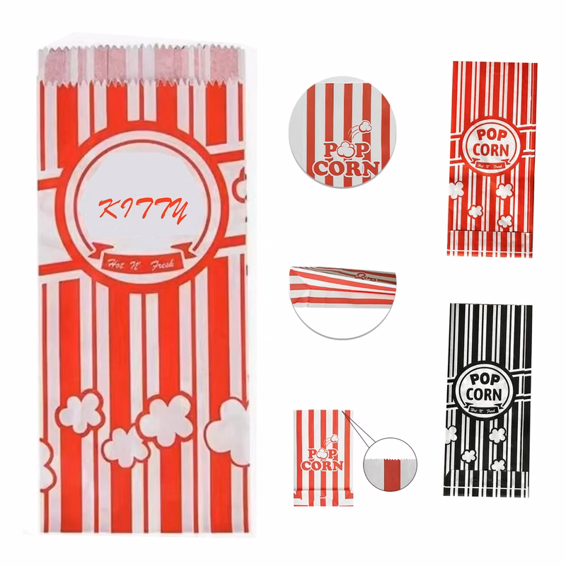 Custom Disposable Popcorn Greaseproof Paper Bags