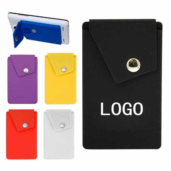 Silicone Phone Wallet Snap Pocket Cell Stand