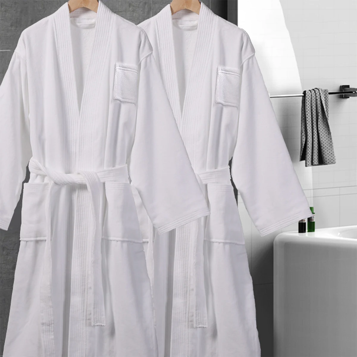 Pure Cotton Embroidered Waffle Robe 1