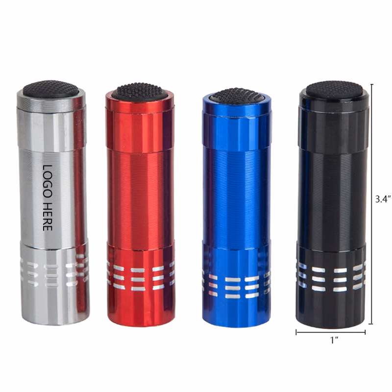 9 LED Aluminum Flashlight with Strap