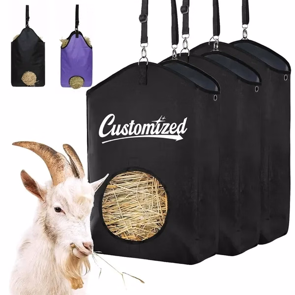 Custom Durable Hanging Horse Hay Feeder Bag with Secure Clip — Equestrian Equipment
