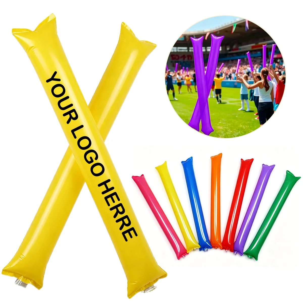 23.6"X3.9" Custom Inflatable Thunder Cheering Sticks MOQ 50 1