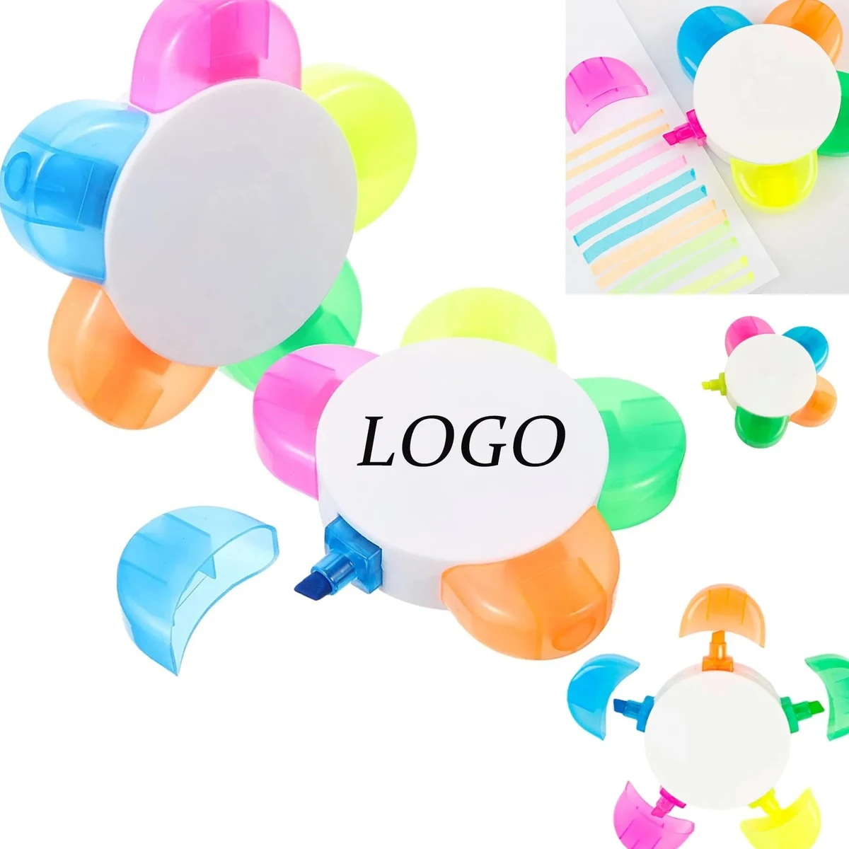 5 Color Flower Shape Highlighter Pens 1