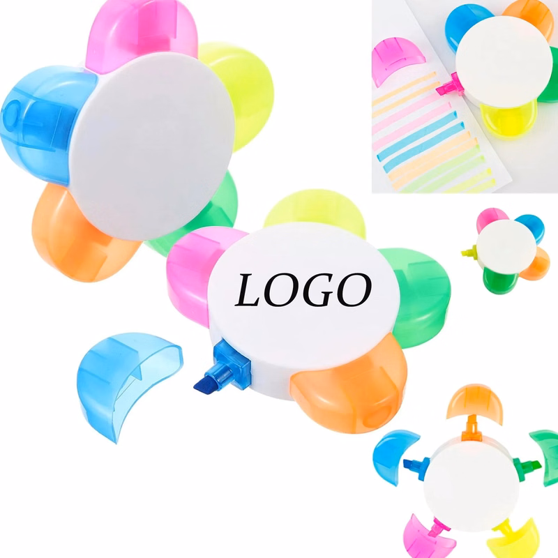 5 Color Flower Shape Highlighter Pens