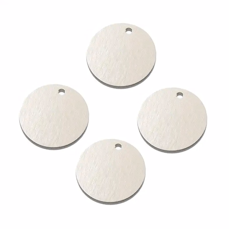 Silver Round Design Brass Pet Tag