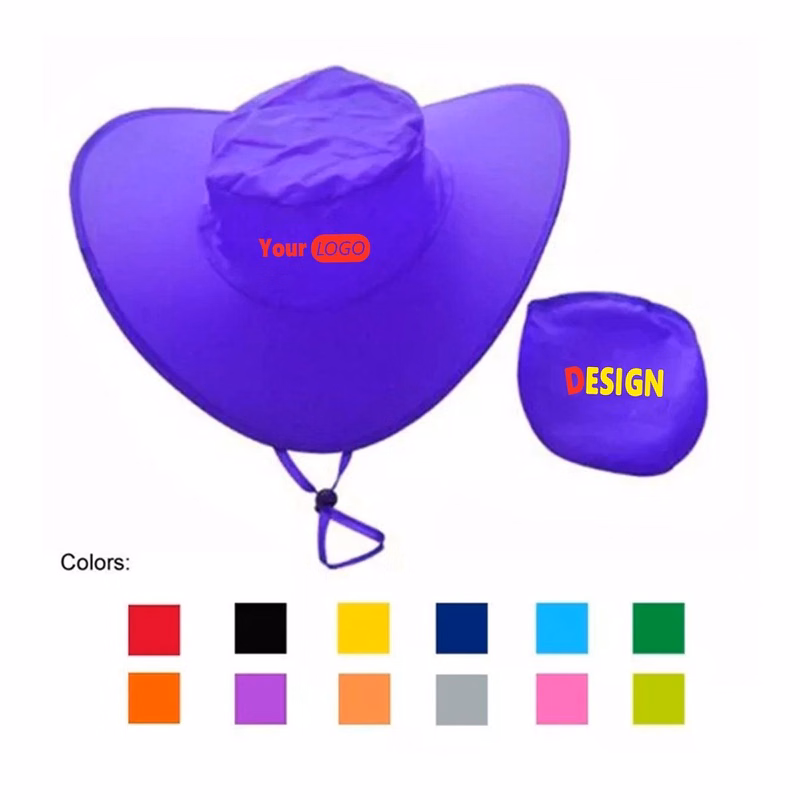 Polyester Collapsible Folding Cowboy Sun Hat