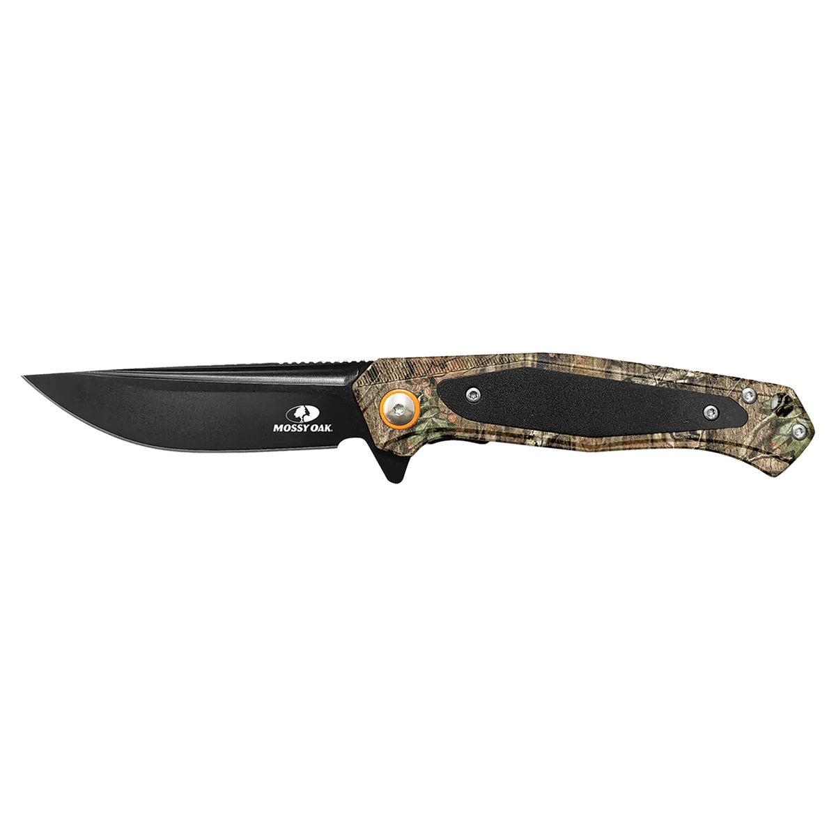 Bison River 4 1/2" Green Camo with Black Aluminum Everyday Carry Knife-Mossy Oak 1