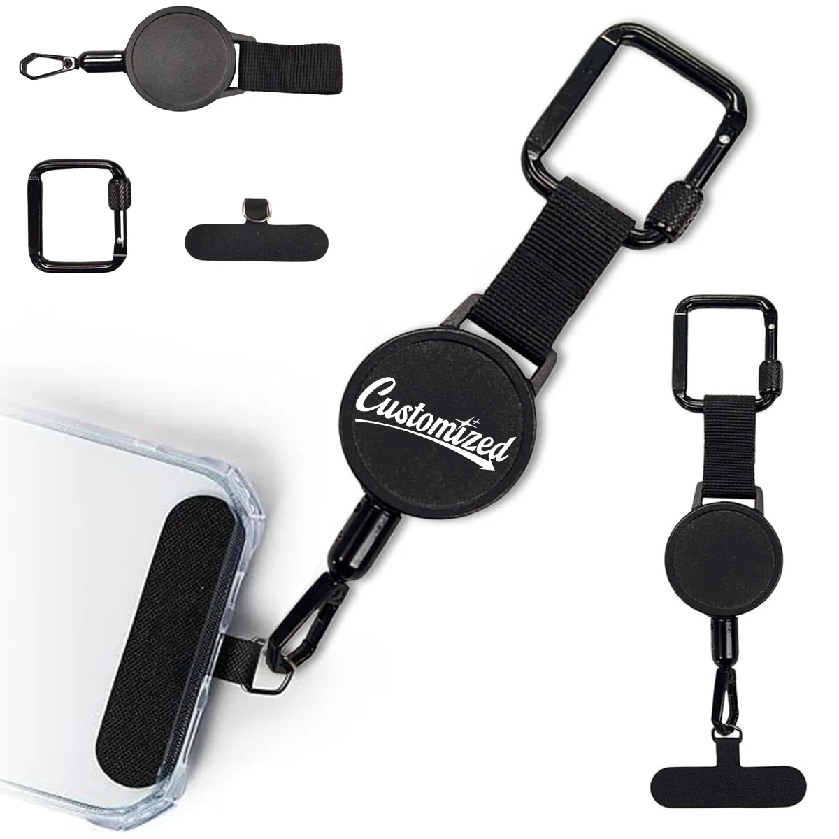 Retractable Key Chain Carabiner Clip Badge Reel Holder 1