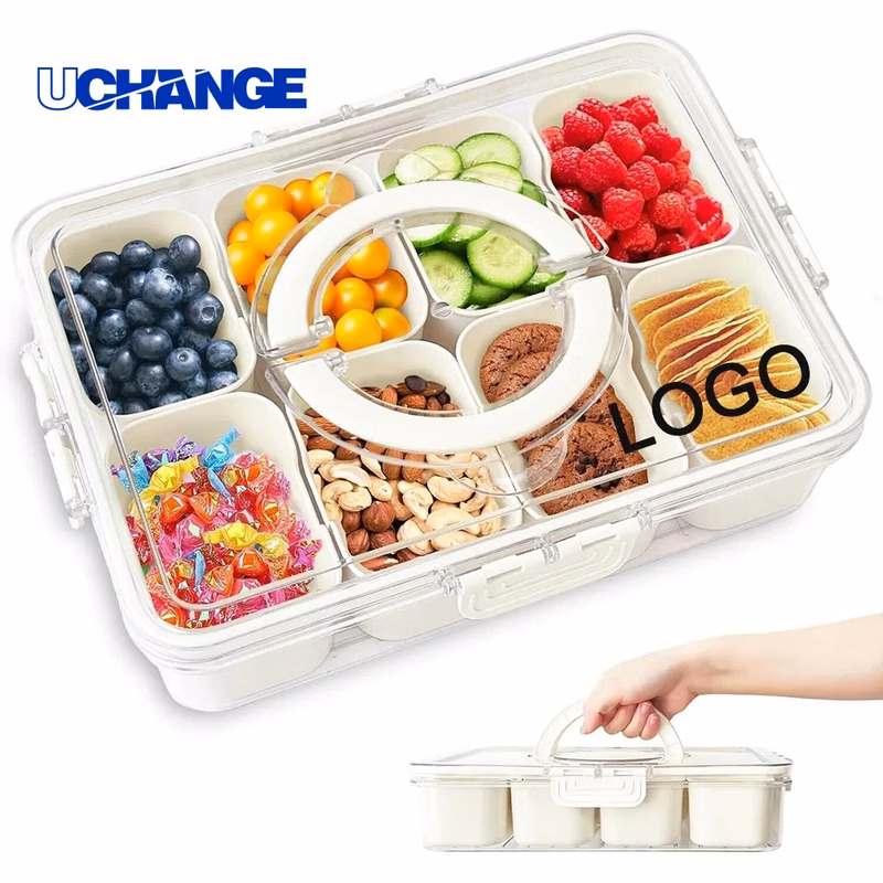 Portable Snackle Box Veggie Serving Tray for On-the-Go Snacks