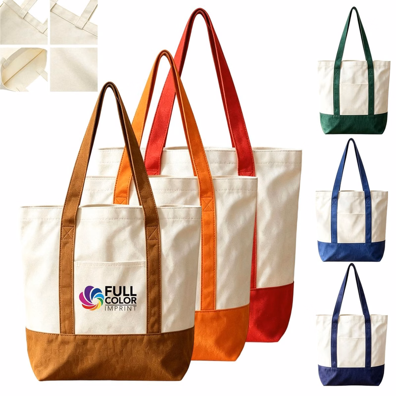 Full Color Large Capacity Canvas Bag With Two Pockets