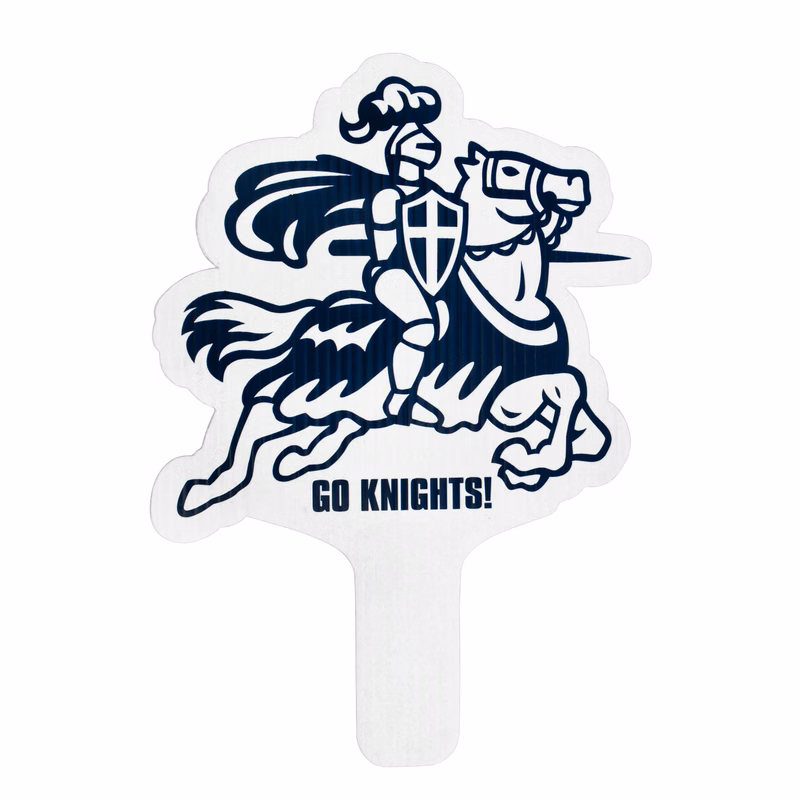 Knight Mascot Hand Fan, Screen Printed