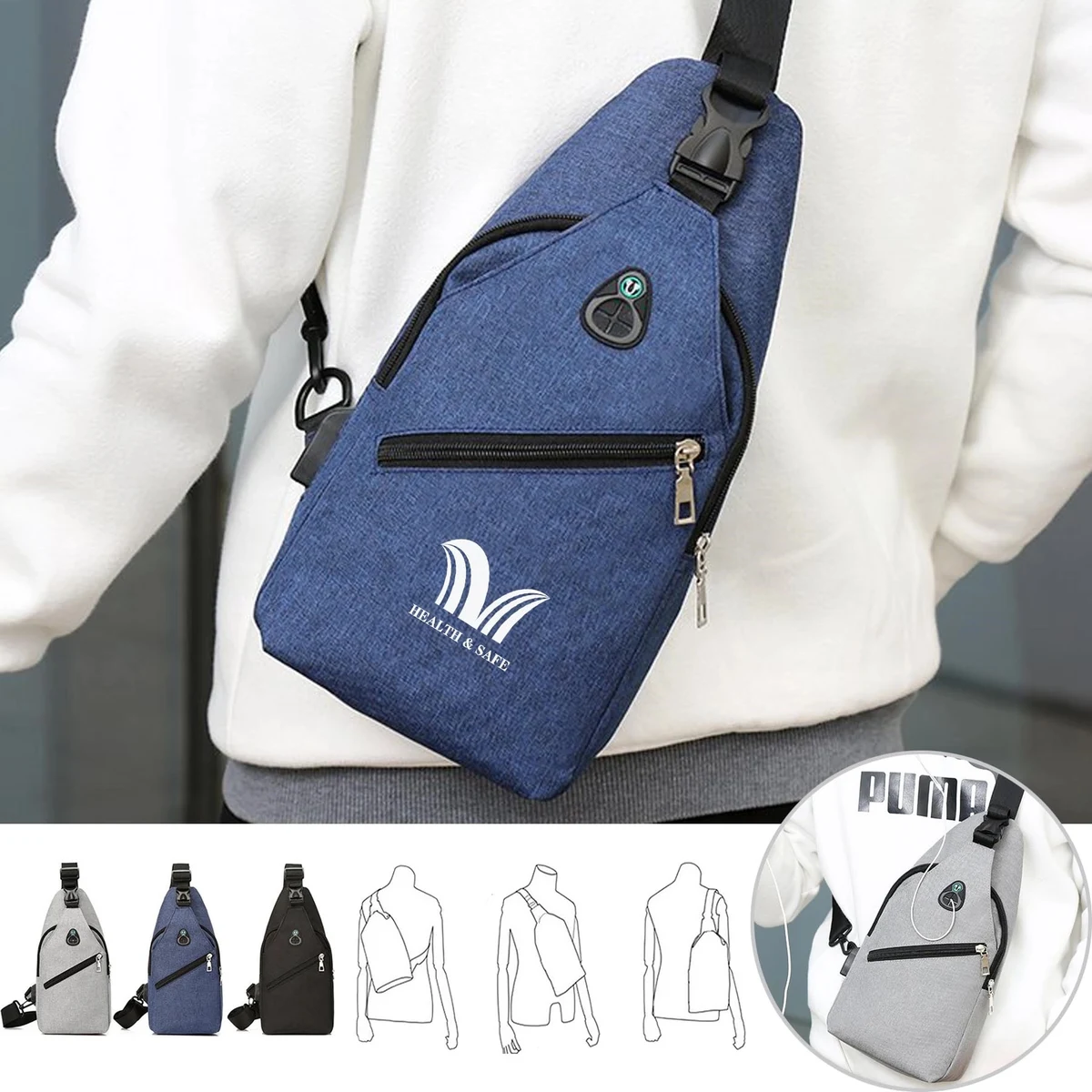 Sling Backpack with USB Charging 1