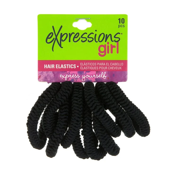 Braided Hair Elastics - Black 10 Piece 1