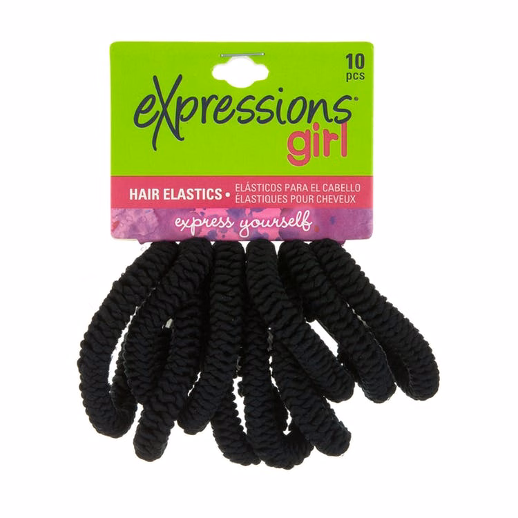 Braided Hair Elastics - Black 10 Piece