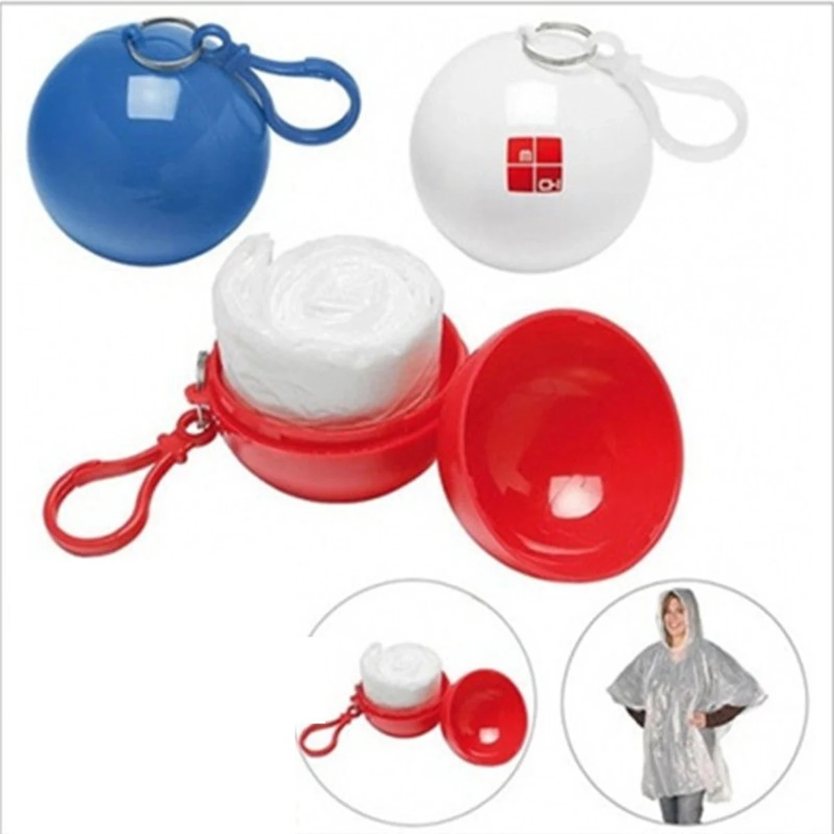 Poncho Raincoat Ball Keychain 1