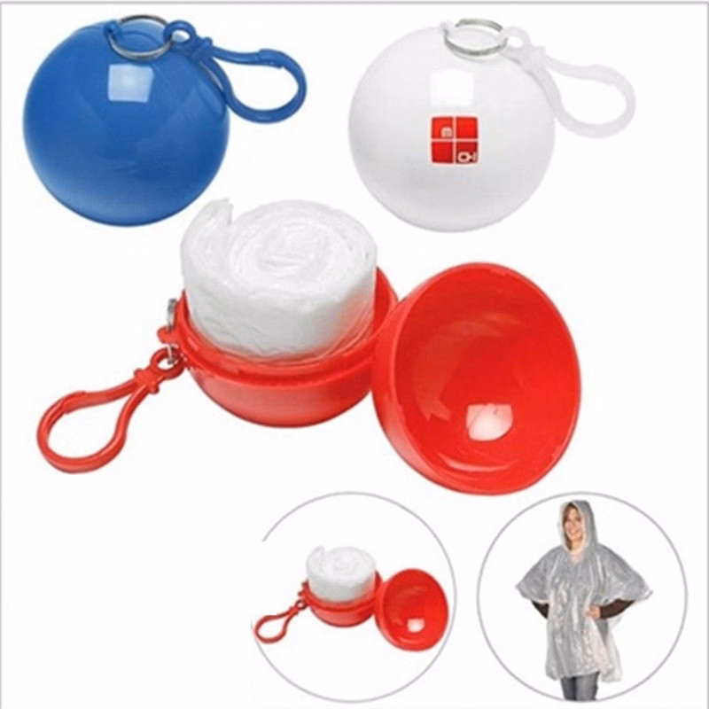 Poncho Raincoat Ball Keychain