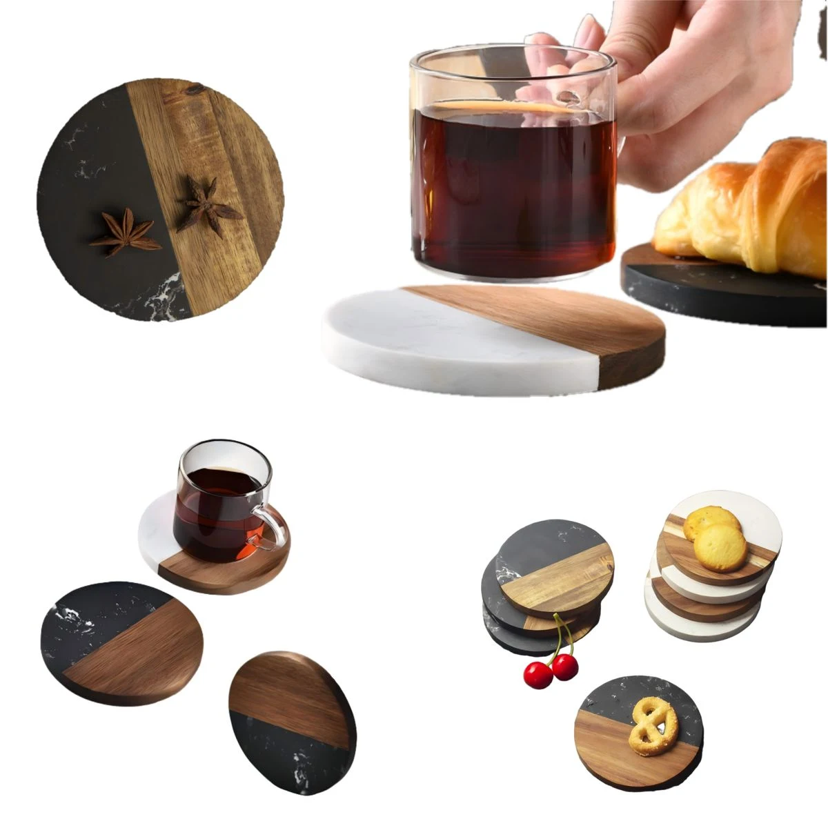 Wood Marble Spliced Coaster 1