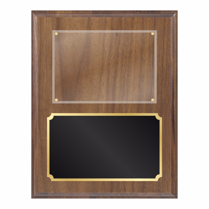 Walnut Plaque With Photo Plexi Mount