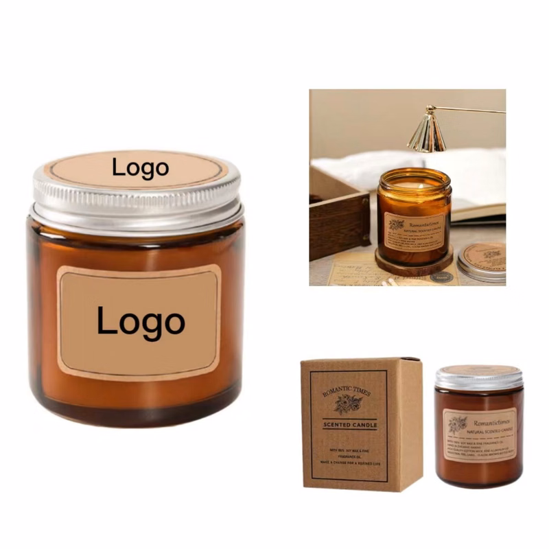 Vintage Plain Amber Soybean Wax Candle