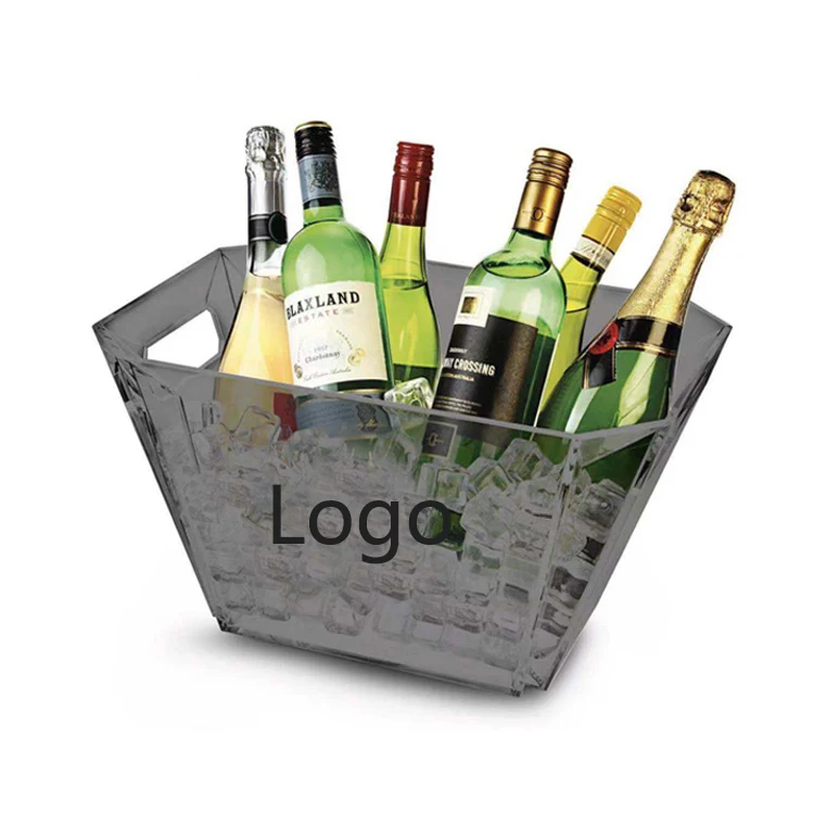 12L High-capacity Acrylic LED Lighted Ice Bucket / Handling Hole 1