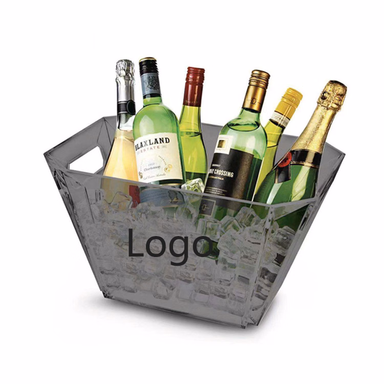12L High-capacity Acrylic LED Lighted Ice Bucket / Handling Hole