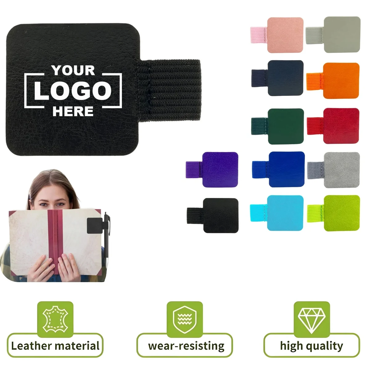 Leather Self-Adhesive Elastic Pen Holder 1