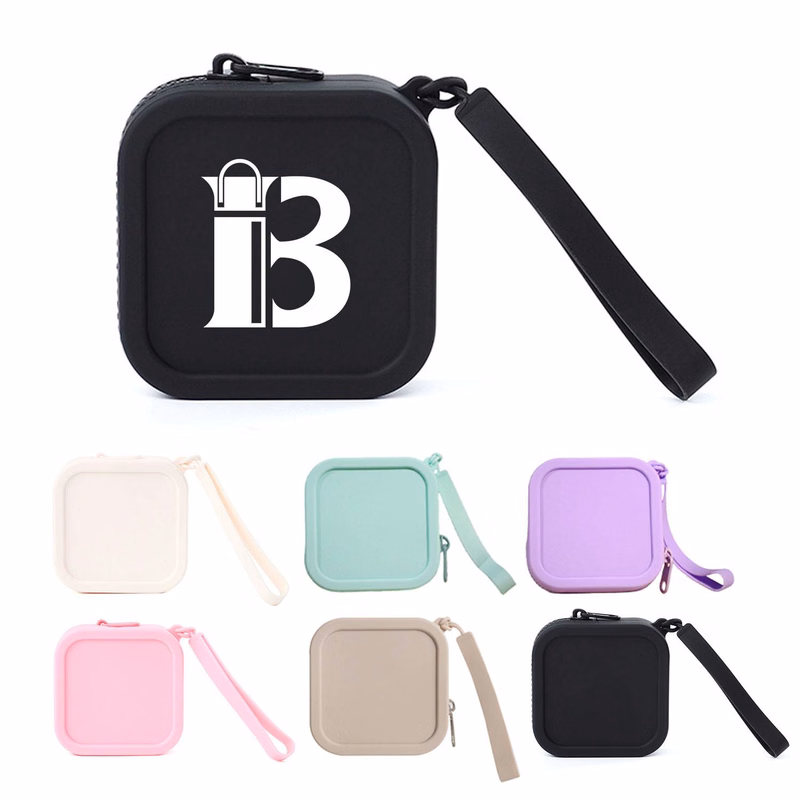 Cosmetics Lipstick Headphones Silicone Small Square Bag
