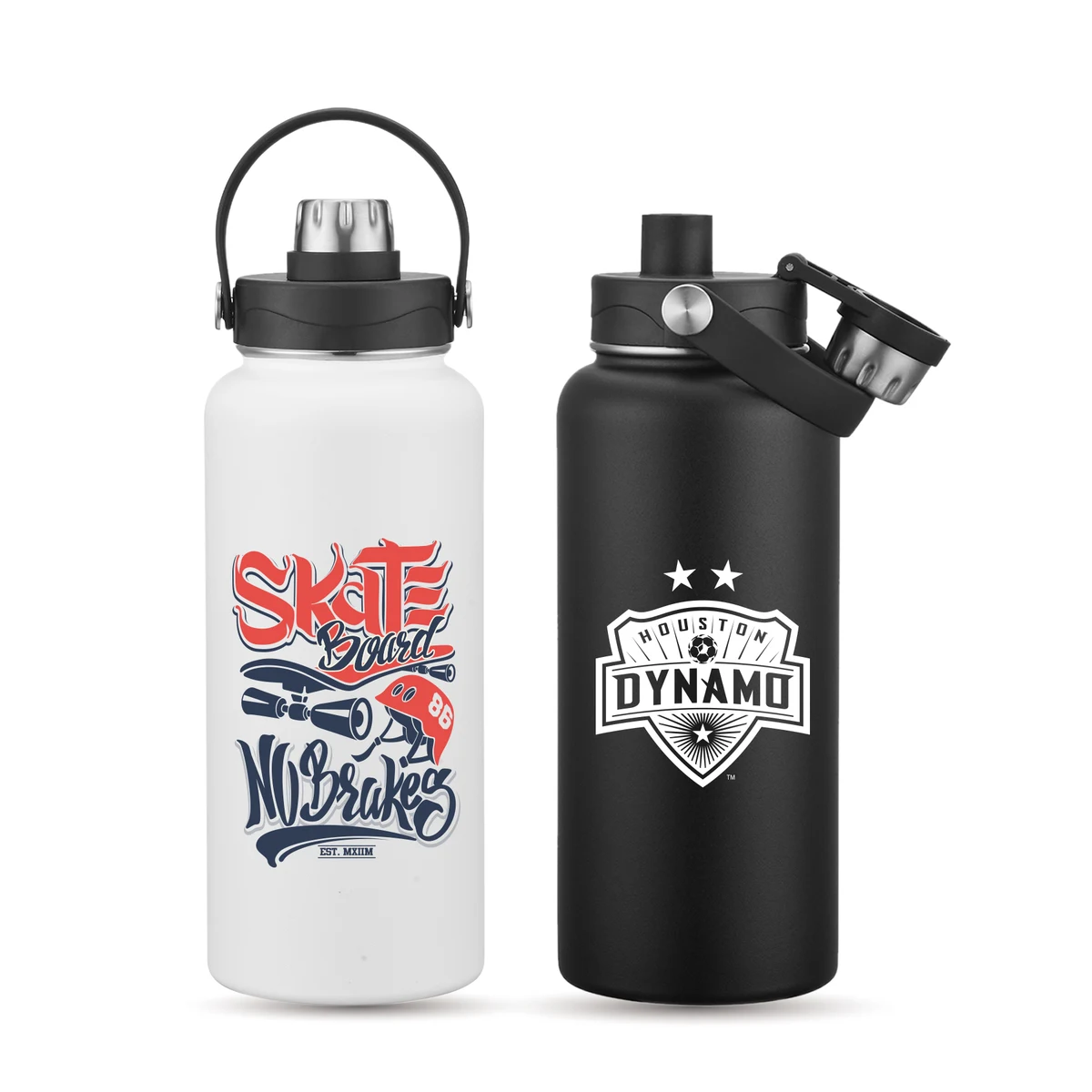 34 oz. Vacuum Handle Water Bottle w/Leak-proof Lid, custom water bottle with logo imprint 1